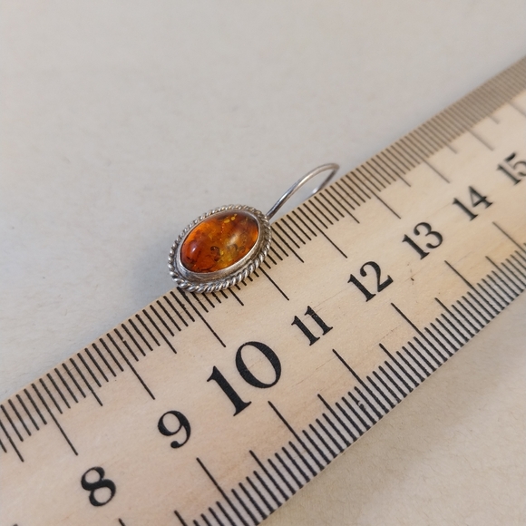 Sterling Silver Baltic Amber Earrings - Picture 6 of 11